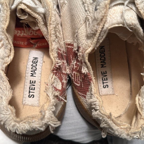 Steve Madden women P-Jolt Patchwork Sneaker Shoe Size 6 White - Picture 6 of 7